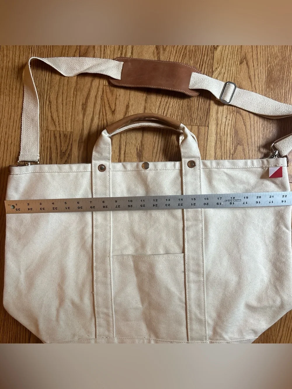 ShoreBags Large Canvas Tote Bag Detachable Strap Beach Summer